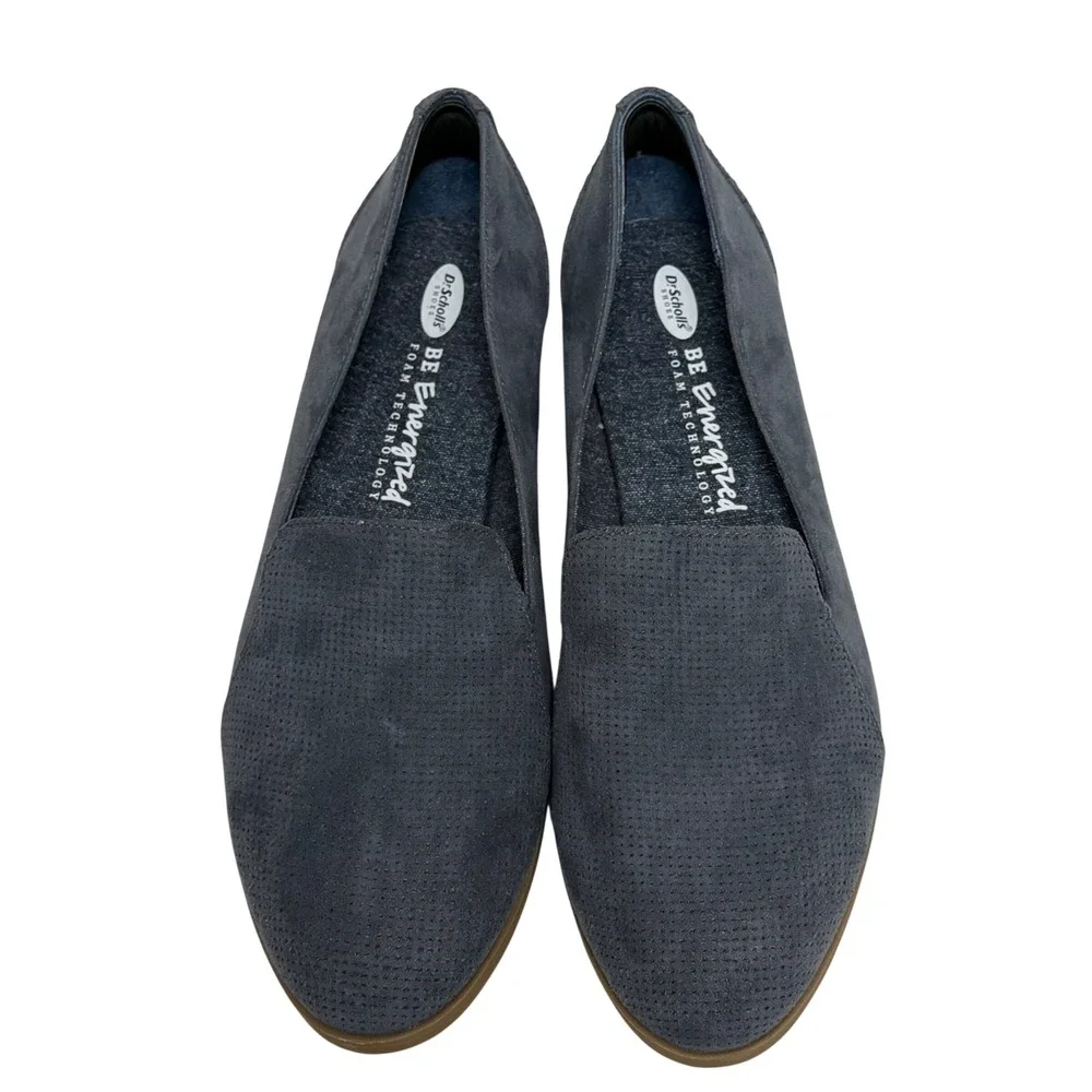 Dr. Scholl's BE Energized Navy Blue‎ Faux Suede Slip On Loafers Womens 10M